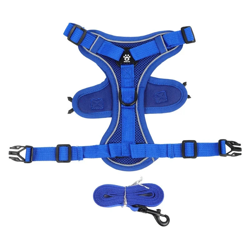 🐾 No Pull Dog Harness & Leash Set – Adjustable Reflective Vest for Small Dogs & Cats