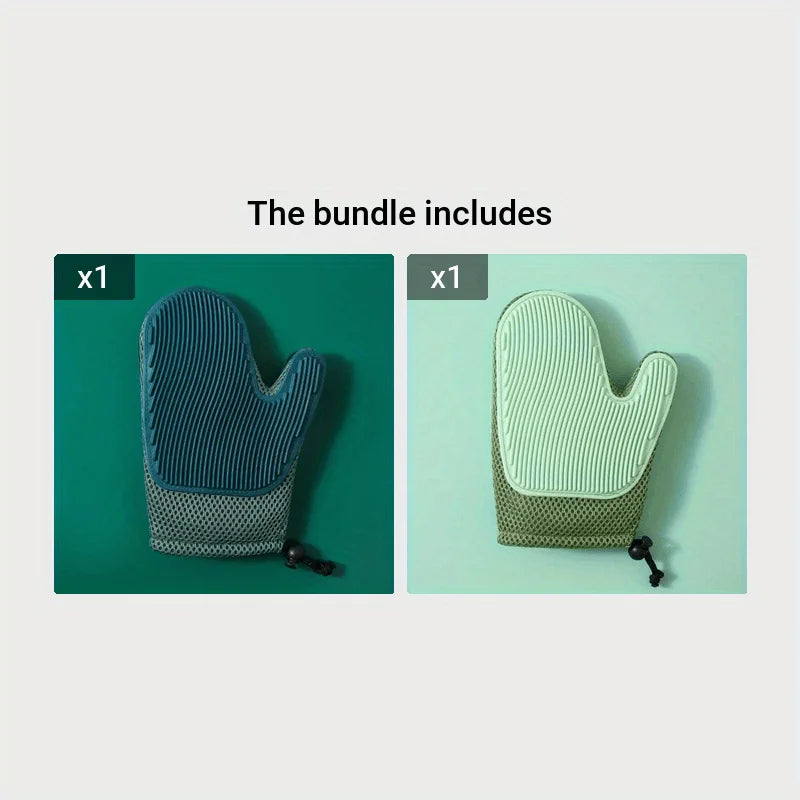 2-in-1 Cat Hair Glove & Pet Fur Remover – Grooming Glove Brush for Shedding