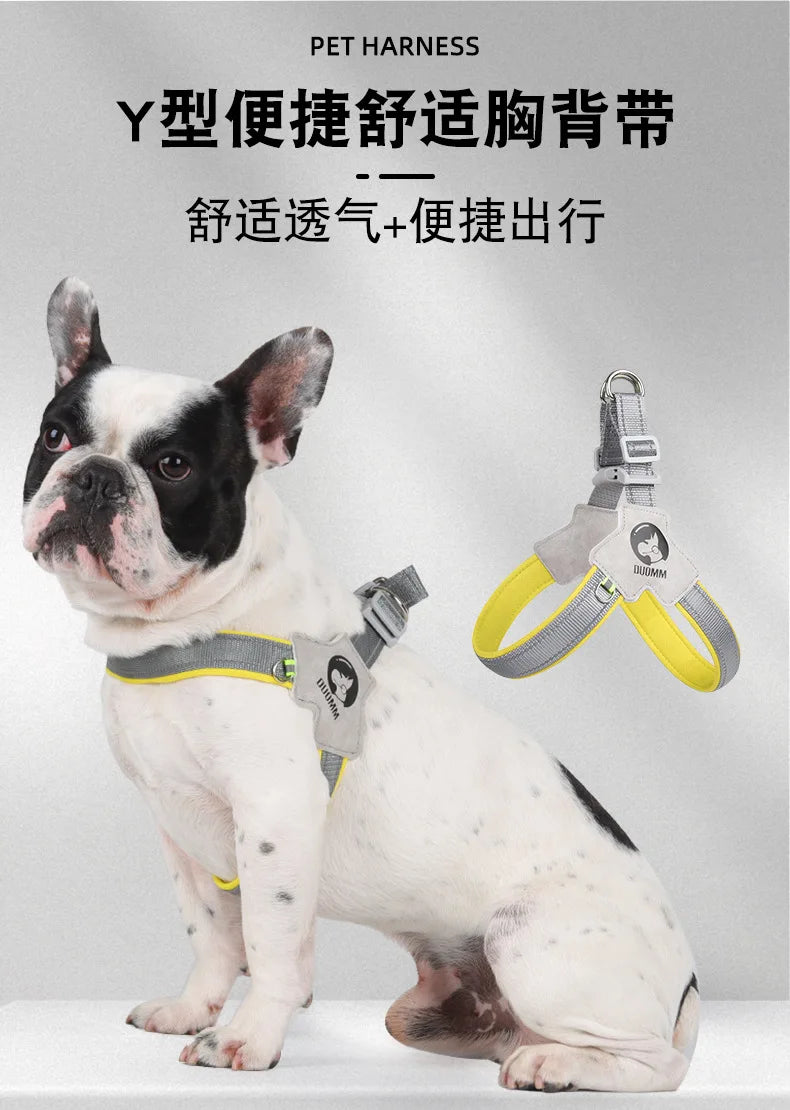 🐶 Adjustable Reflective Mesh Dog Harness – Pet Vest for Small & Large Dogs and Cats