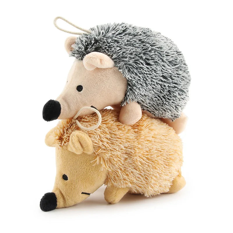 Hedgehog Plush Dog Toy – Squeaky & Bite-Resistant 🦔🐾