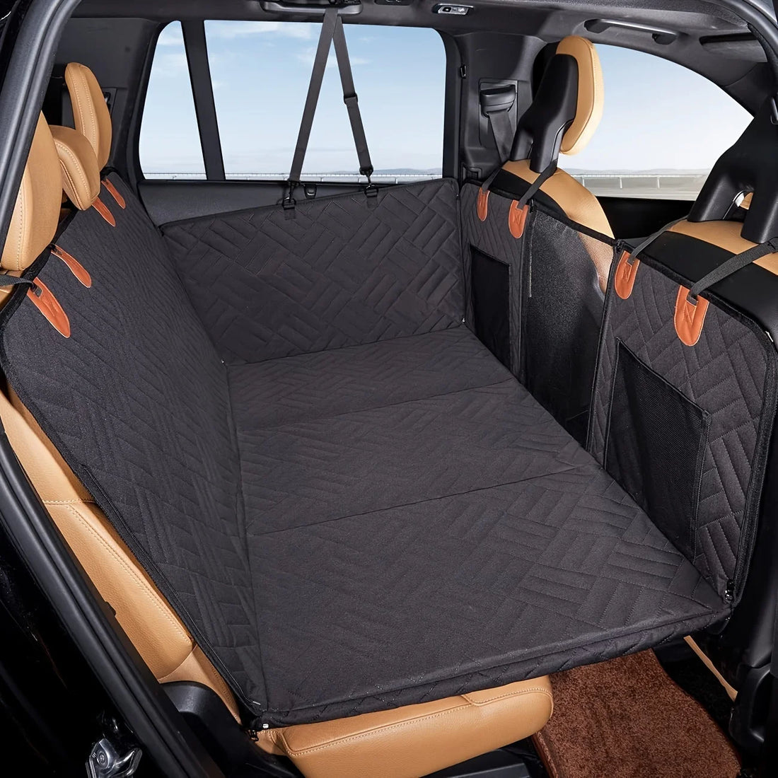 Waterproof Dog Car Seat Cover – Nonslip Hammock-Style Back Seat Protector for Pets