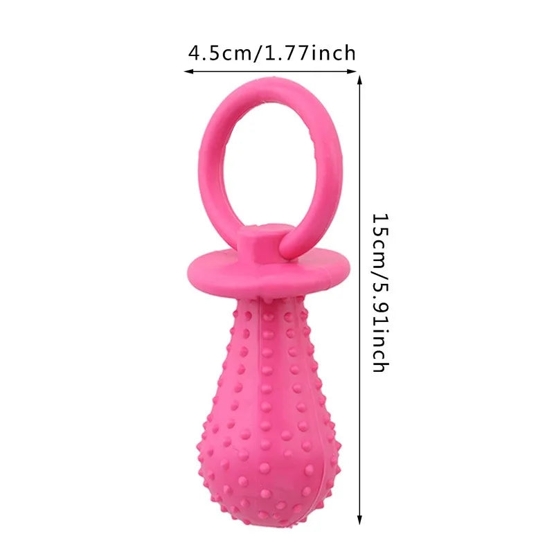 Pet Rubber Pacifier Dog Toy – Interactive Chew Toy for Puppies & Small Dogs, Elastic Rubber Soother for Teeth Cleaning & Play