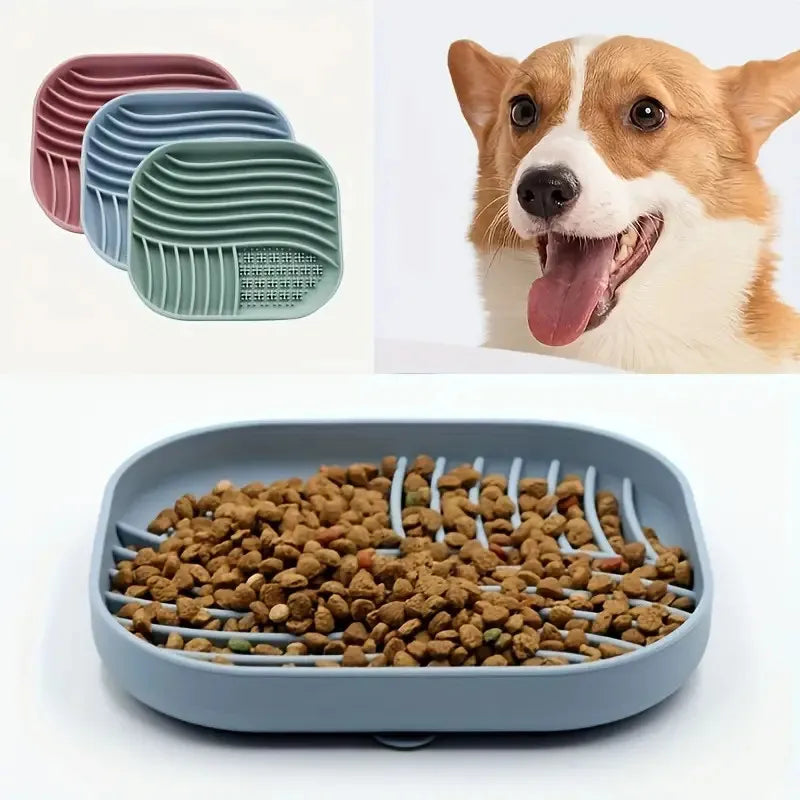 Anti-Choking Slow Feeder Bowl with Silicone Suction Cup – No-Spill Slow Food Cushion for Dogs & Cats