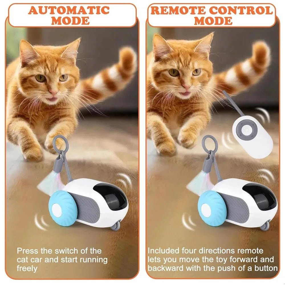 Smart Rechargeable Moving Electric Cat Toy – Remote-Controlled Interactive Training Car