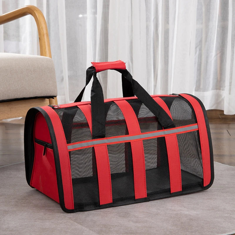 Foldable Pet Carrying Bag – Portable Mesh Handbag for Small to Medium Dogs & Cats