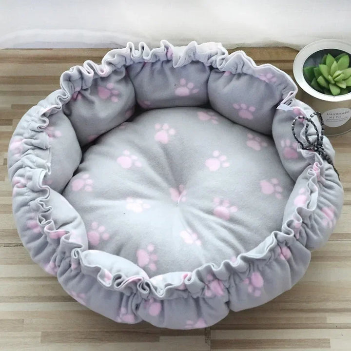 Drawstring Dual-Use Pet Bed – Adjustable Soft Nest Cushion for Cats & Small Dogs