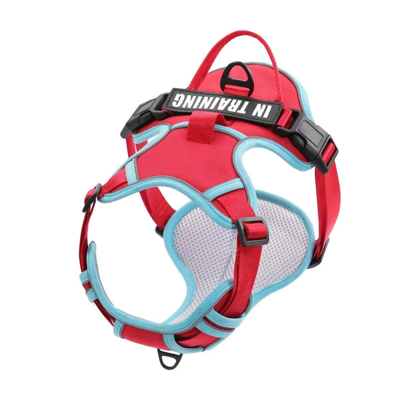 🐾 Personalized Nylon Adjustable Dog Harness – Reflective, Breathable Vest with Leash for Small, Medium & Large Dogs