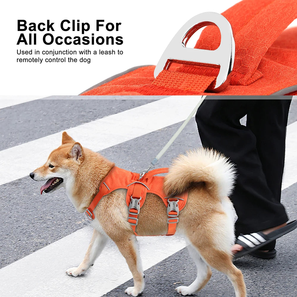🐶 Escape-Proof Reflective Dog Harness – Durable Nylon Vest with Handle for Small to Large Dogs