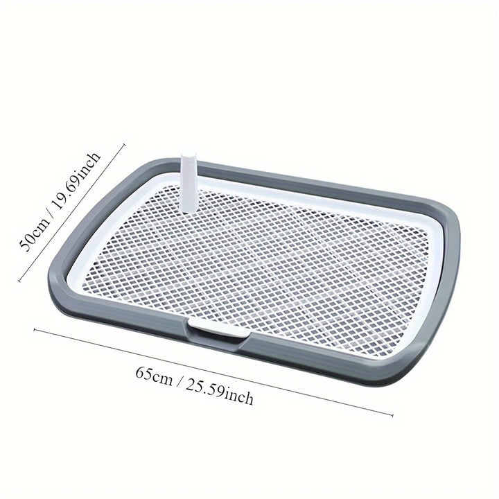 Dog Potty Training Toilet Tray with Removable Net – Reusable Plastic Pee Pad Holder for Indoor Pet Potty Training