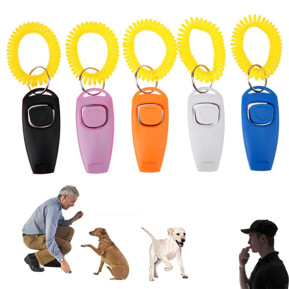 Pet Clicker & Training Whistle – Dog & Cat Obedience Trainer with Key Ring Attachment
