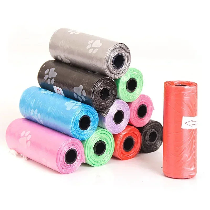 15 Bags/Roll Dog Poop Bags – Leak-Proof Refill Rolls for Outdoor Pet Waste Disposal