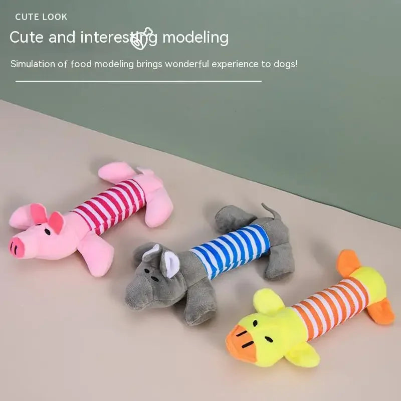 Duck Plush Dog Toy – No Stuffing, Soft Squeaker Fun 🦆🐾
