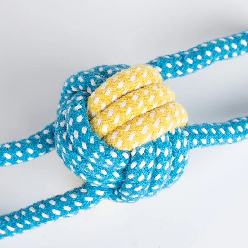 Rope Ball Dog Toy – Durable Cotton Chew & Tooth Cleaning 🐾⚽