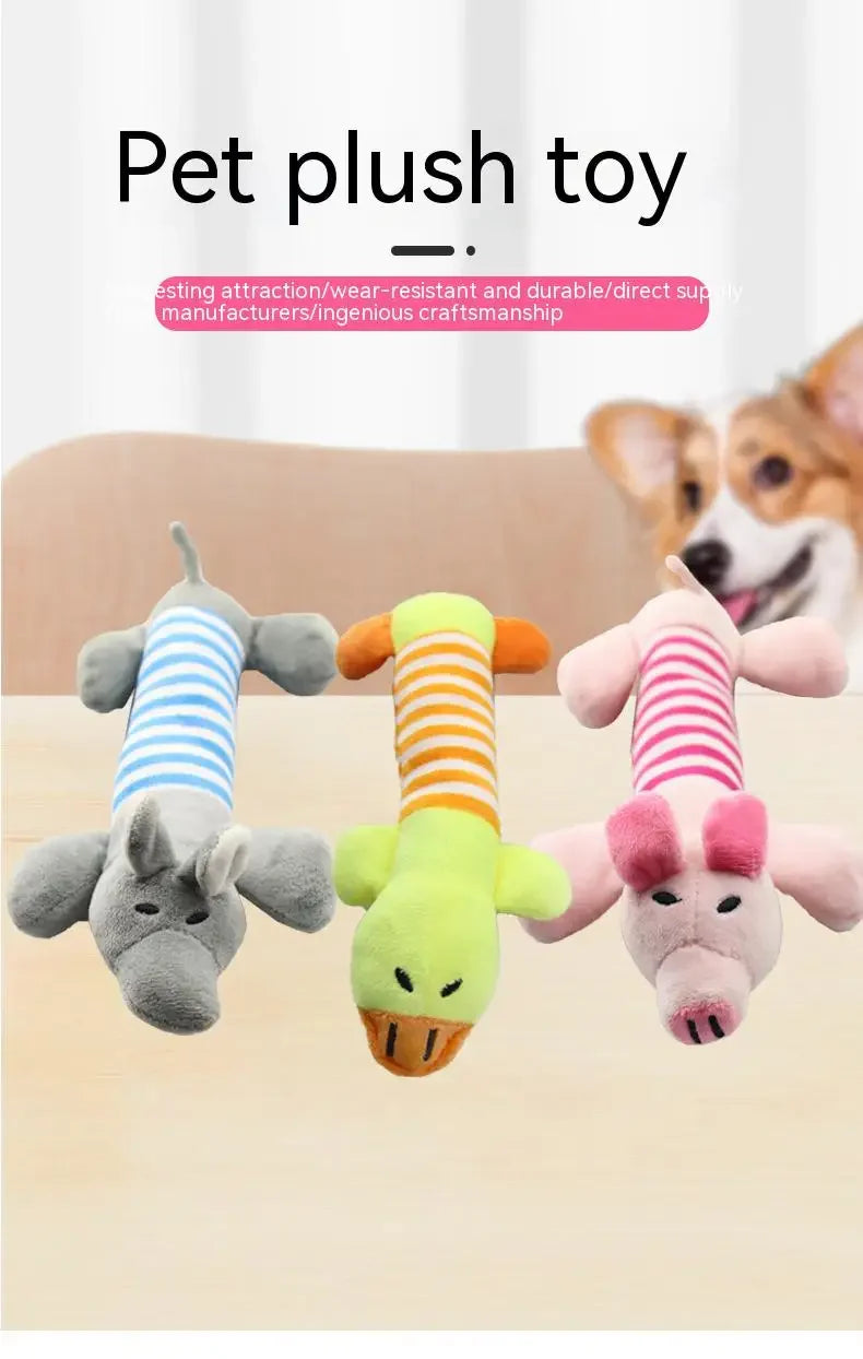Duck Plush Dog Toy – No Stuffing, Soft Squeaker Fun 🦆🐾