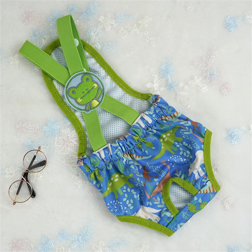 Cartoon Print Female Dog Diaper Shorts – Cute Puppy Physiological Pants