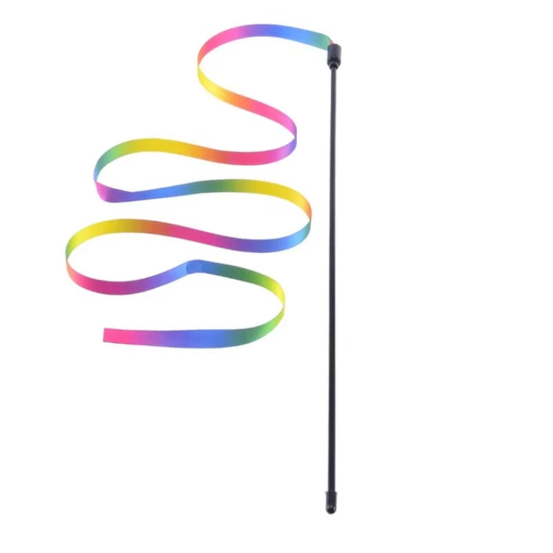 :  🌈 Pet Cat Teaser Wand – Rainbow Strip Interactive Toy