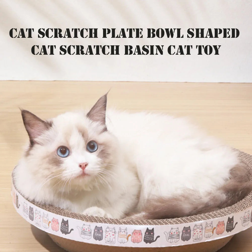 L Size Cat Scratcher Bed – Corrugated Cardboard Oval Cat Toy & Claw Grinding Lounge