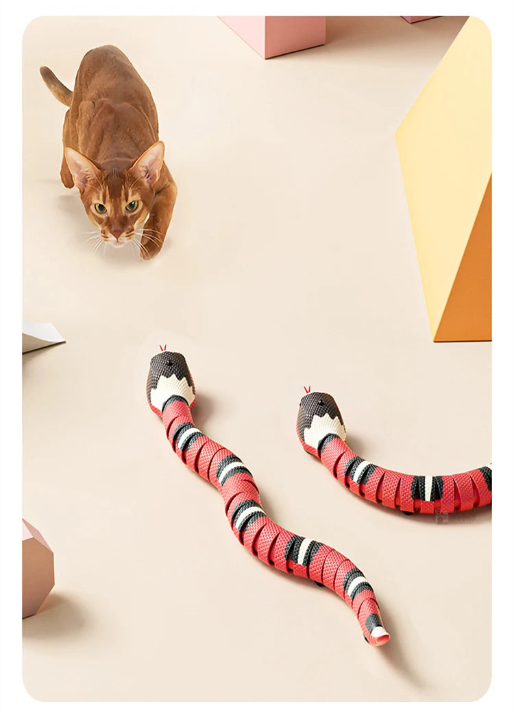 Smart Sensing Snake Cat Toy – USB Rechargeable Interactive Teaser for Cats