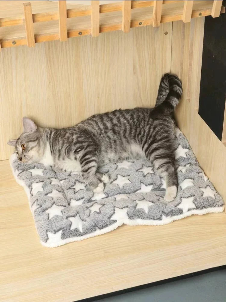 Flannel Pet Mat – Thick Sleeping Blanket Bed for Dogs & Cats, Soft Pet Rug for Small to Large Pets