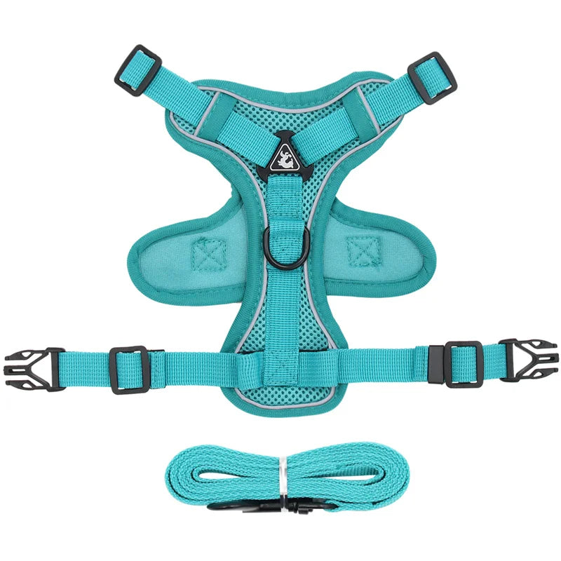 🐾 Fashion Reflective Cat Harness & Leash Set – Breathable Mesh for Cats & Small Dogs