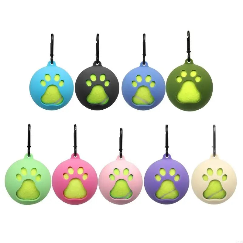QXNB Tennis Ball Holder with Dog Leash Attachment – Hands-Free Pet Ball Cover Holder for Walks & Training