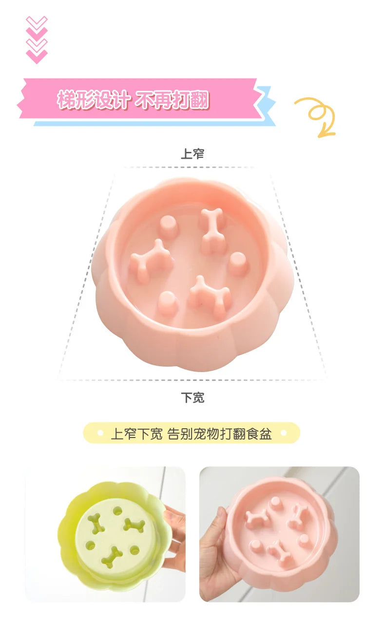 Colorful Slow Feeder Bowl for Cats & Dogs – Anti-Choking Puzzle Food Bowl for Anxiety Relief & Healthy Eating