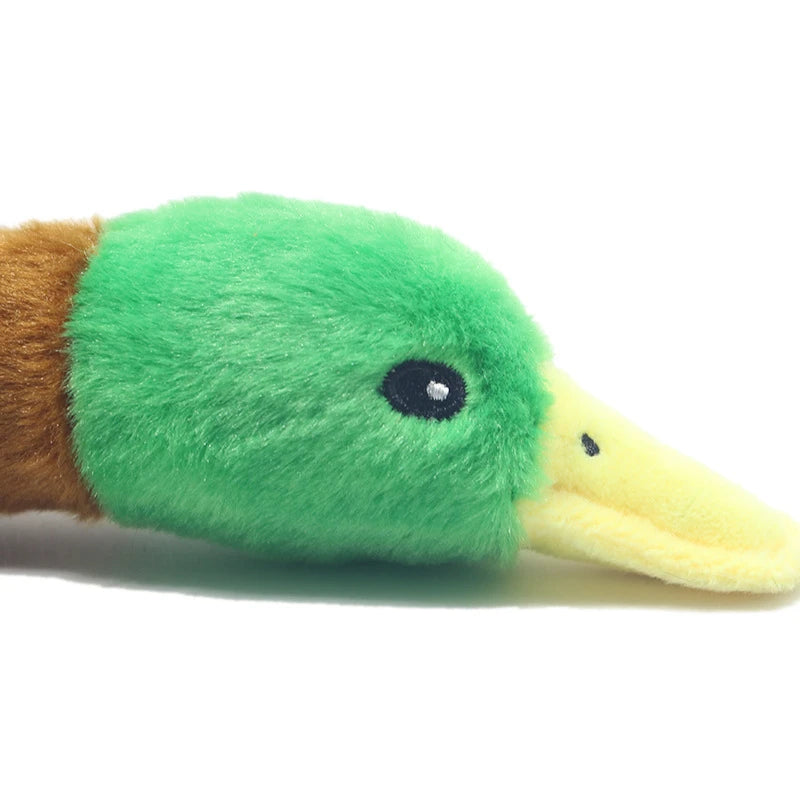 Plush Duck Squeaky Dog Toy – Chew Rope Toy for Teeth Cleaning & Play