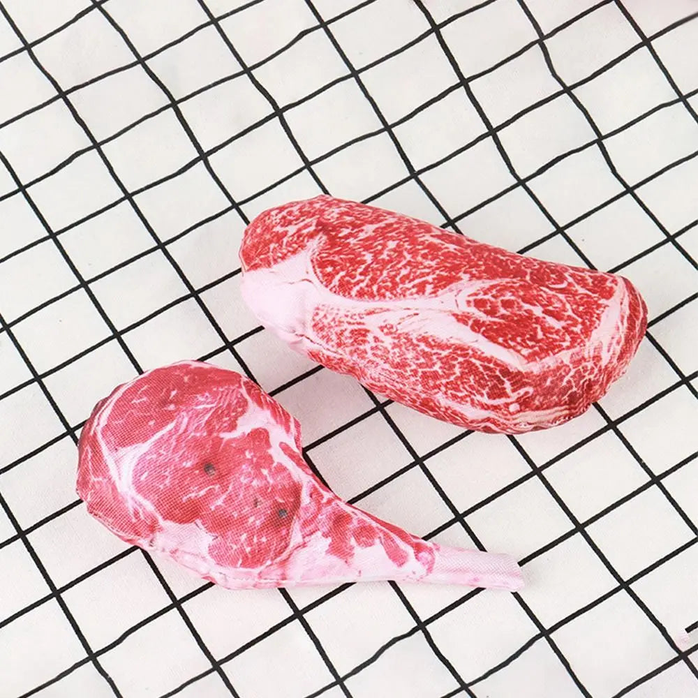 Squeaky Steak & Bone Dog Toy – Bite-Resistant Chew & Training Toy 🍖🐾