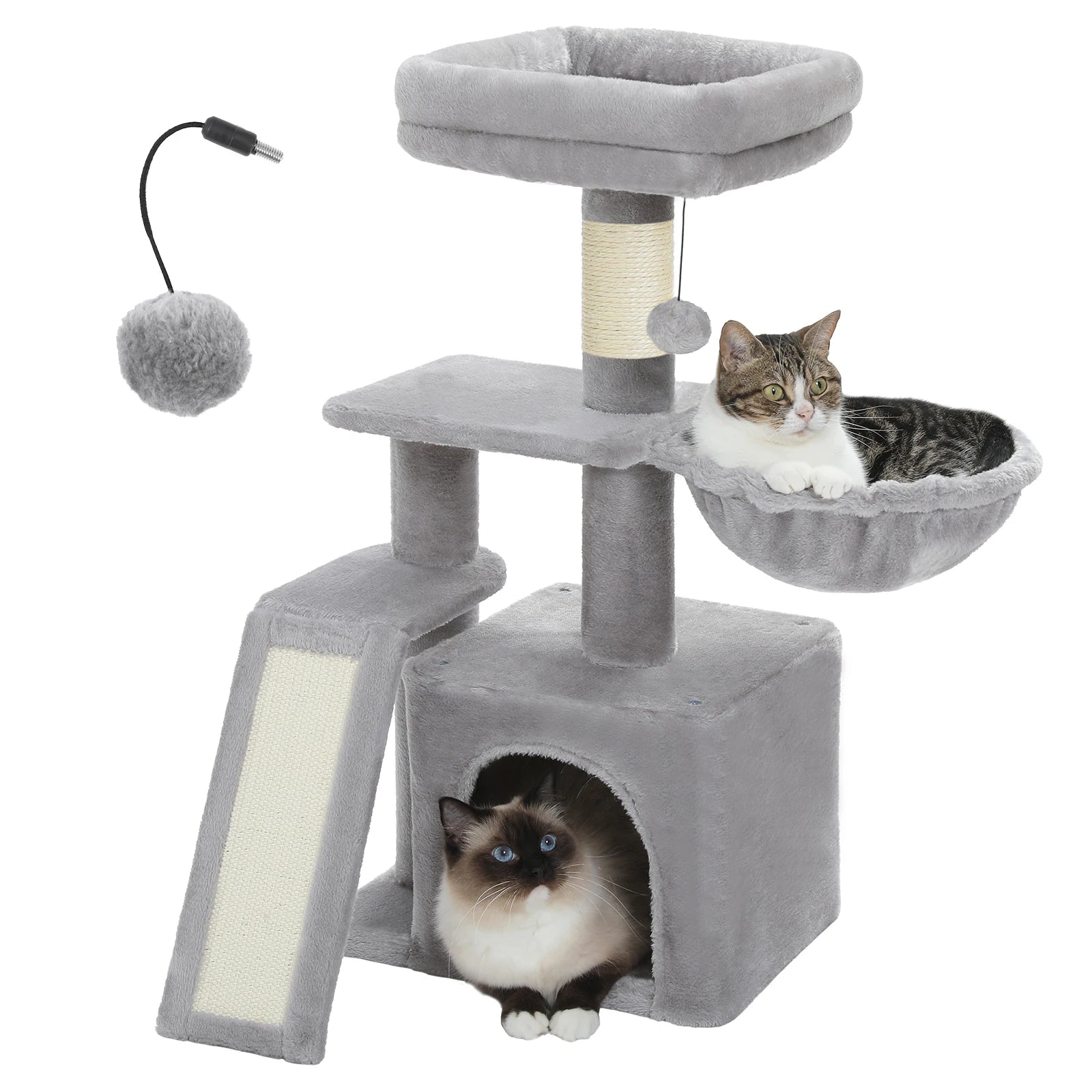 Cat Tree Tower – Scratching Posts, Hammock & Perch