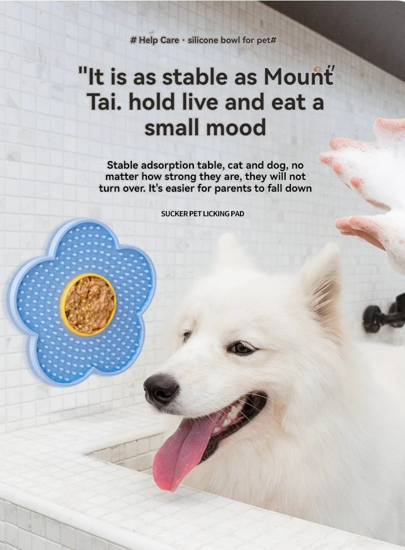 🌼 Pet Supplies Cat & Dog Licking Pad – Pentagram & Sunflower Silicone Slow Feeder Mat