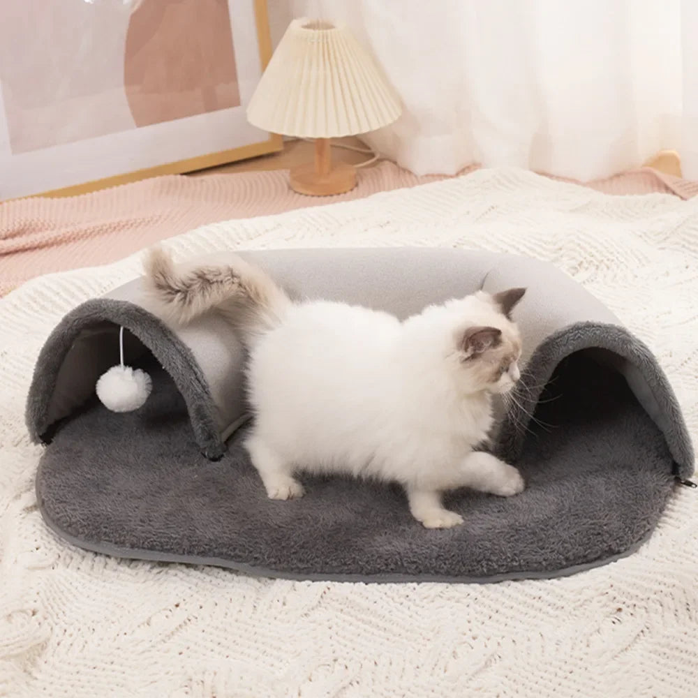 Ellipses Pet Cat Tunnel – Dual Use Interactive Play Toy & Cat Bed Nest