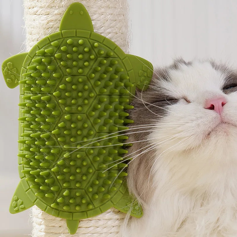 😺 Cat Wall Corner Brush – Self-Grooming Silicone Cat Massager Comb