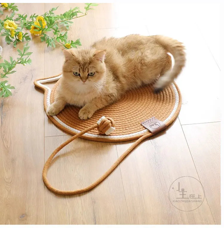 Cotton Rope Cat Scratching Mat – Durable Wear-Resistant Claw Grinder & Scratcher Toy