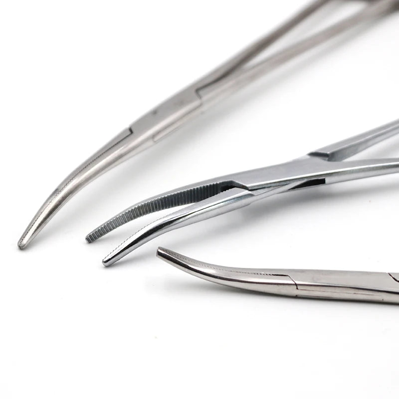 Stainless Steel Hemostatic Clamp Forceps – 18cm/16cm/14cm Straight & Curved Tips Surgical Tools
