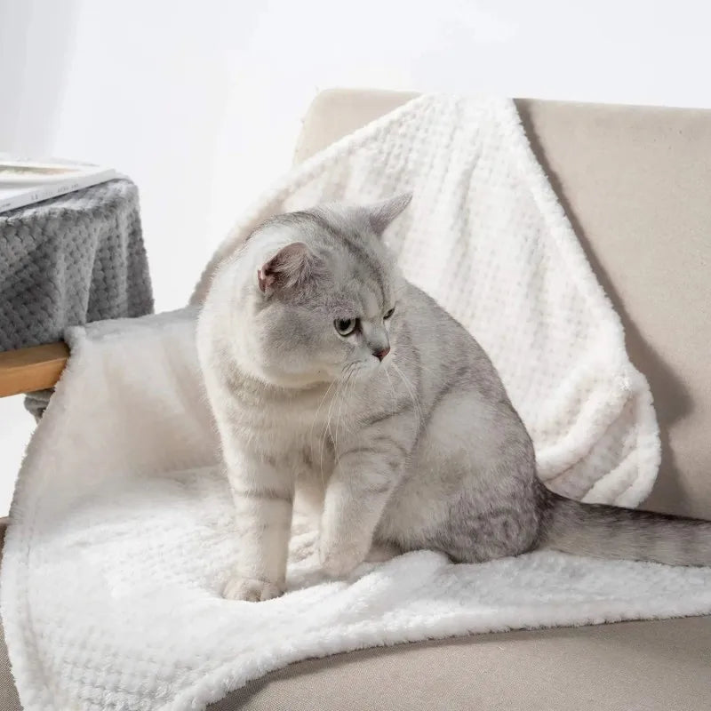 Soft Fuzzy Pet Blanket – Warm Fleece Throw for Dogs & Cats, Plush Bed/Couch Cover for All Sizes