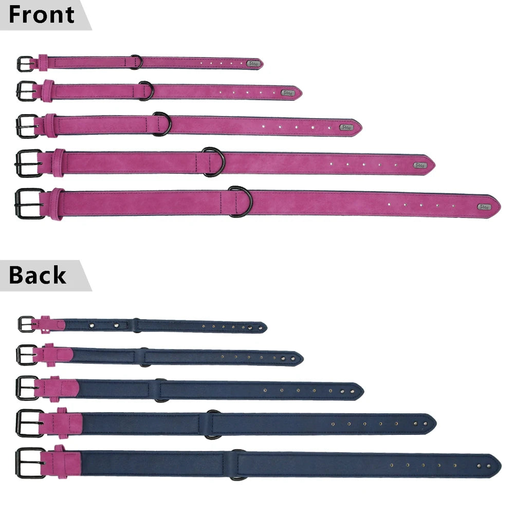 Soft Padded Leather Dog Collar – Durable Pet Necklace for Large Dogs