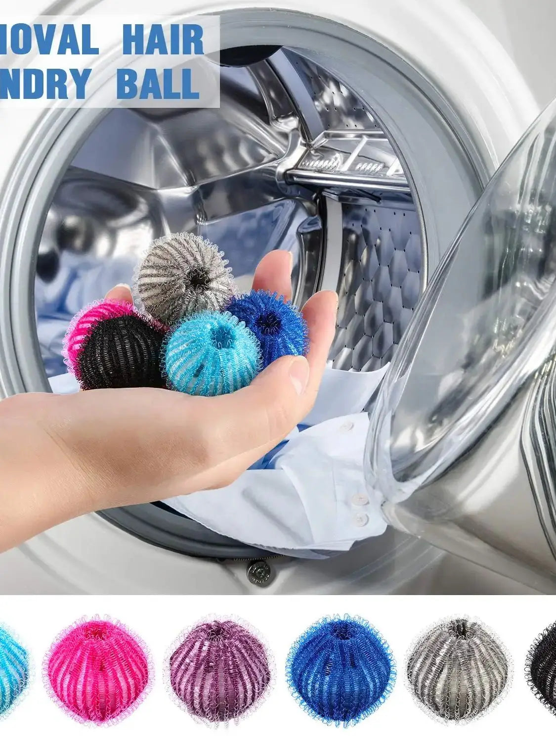 Pet Hair Remover Laundry Balls – Reusable Dryer Balls Hair Catcher for Washing Machine, Lint Remover for Dog & Cat Hair