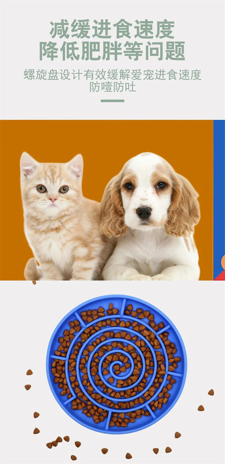Slow Feeder Pet Bowl – Anti-Slip & Anti-Choking for Cats & Puppies 🐾🍽️