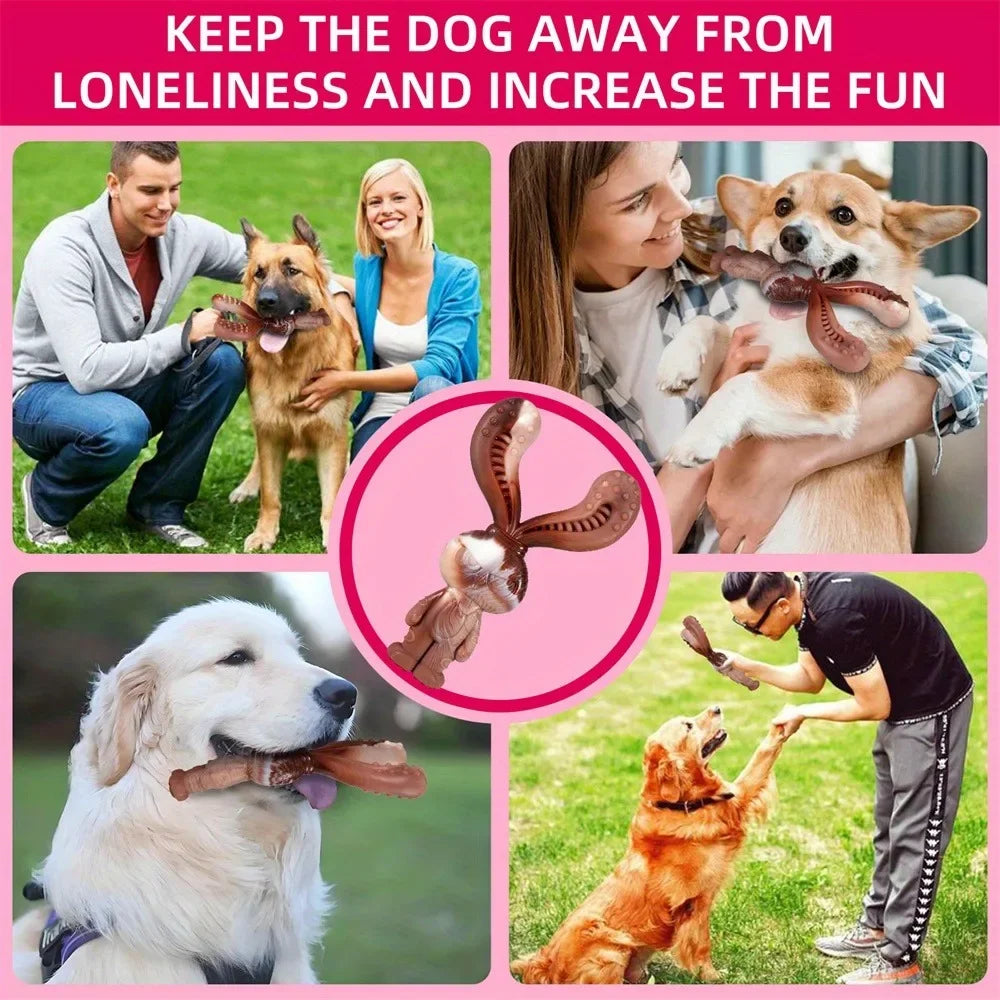 Rabbit-Shaped Nylon Dog Chew Toy – Indestructible Beef Flavor 🐇🍖