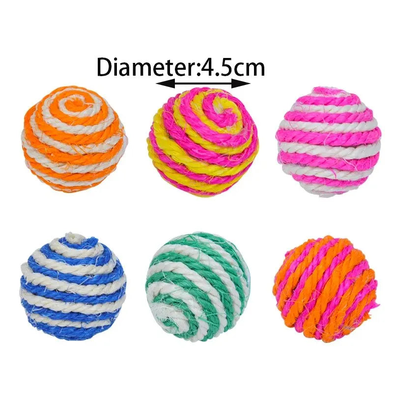 4 PCS Interactive Pet Balls – Chew & Play Toys for Cats, Kittens, and Small Dogs (Random Colors)