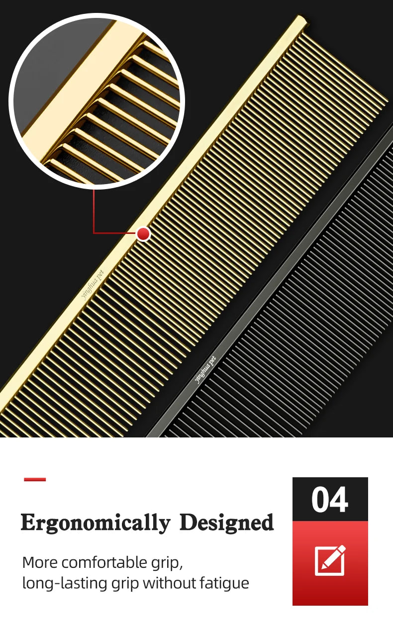 Pet Piano Comb – Dual-Sided Grooming Tool for Dogs & Cats | De-shedding & Knot Removal Brush