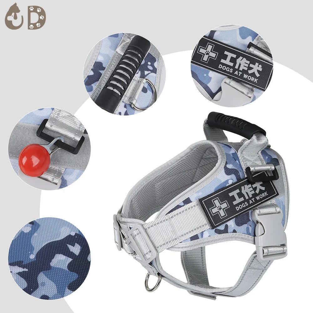 🐾 Multifunctional Reflective Dog Harness – Outdoor Training & Comfort Vest for Medium & Large Dogs