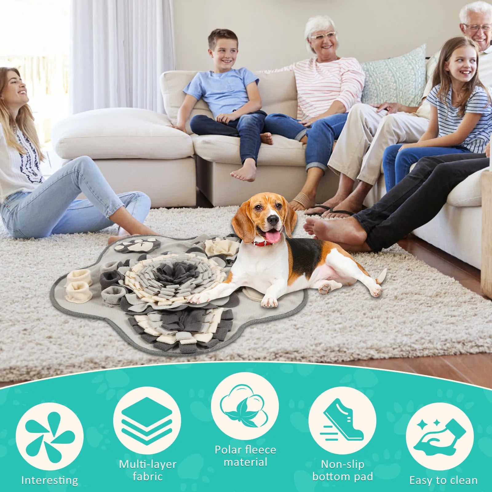 Dog Snuffle Mat – Interactive Feeding & Training Toy 🐶🌿