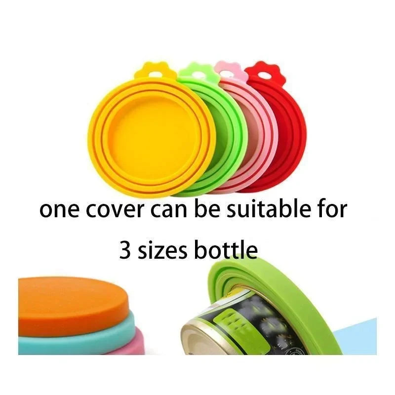 2pcs Reusable Pet Food Can Covers with Spoon – Silicone Lid Seal 🐾🥫