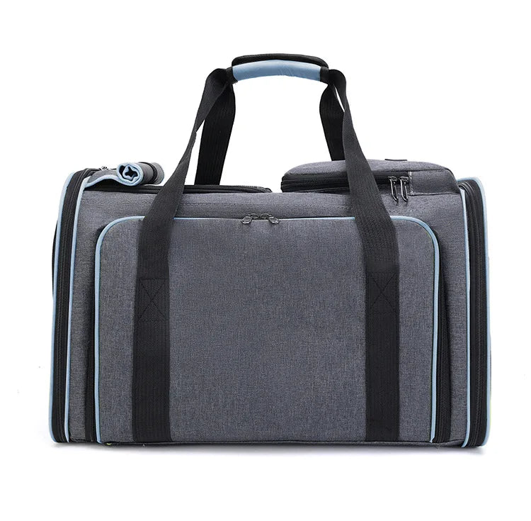 Foldable Large Capacity Pet Carrier Bag – Breathable Expandable Cat & Small Dog Travel Tote