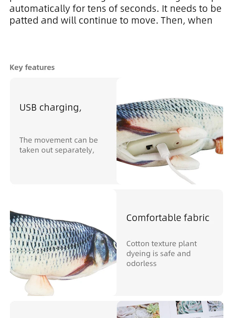USB Floppy Fish Toy – Electric Chew Toy for Cats & Dogs