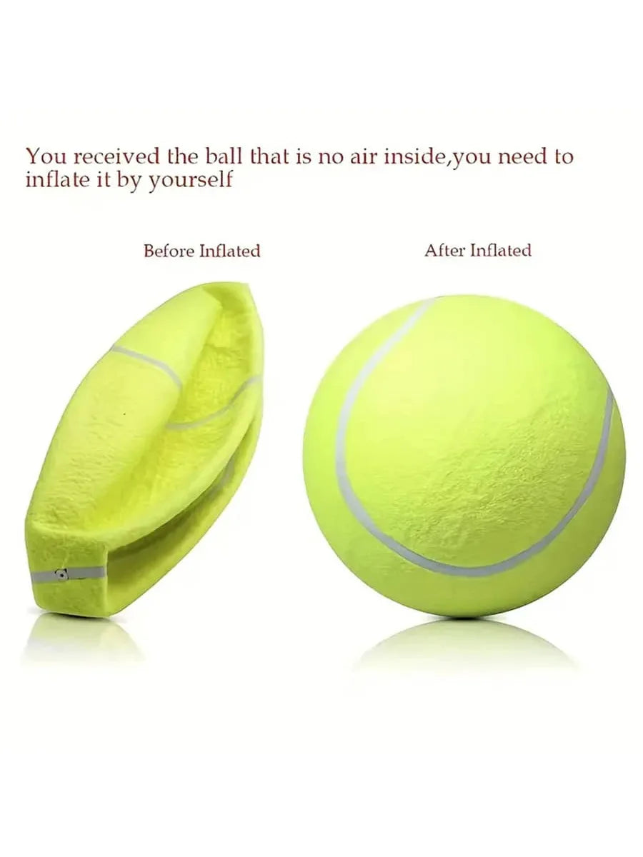 Giant Inflatable Tennis Ball for Dogs – 7"/9.5" Training Toy with Air Pump