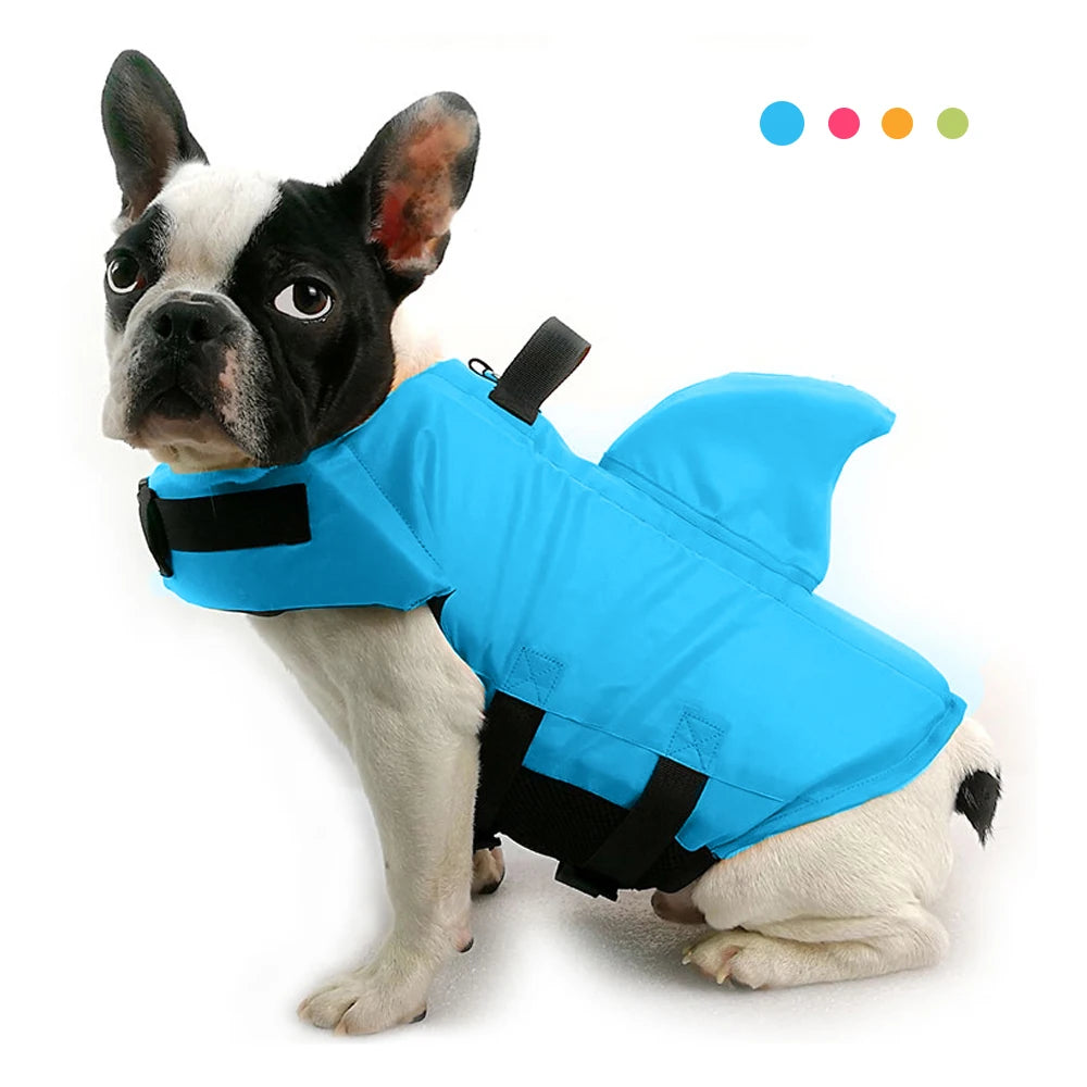 🦈 Shark Dog Life Jacket – Buoyant Safety Swim Vest with Handle for Small to Large Dogs