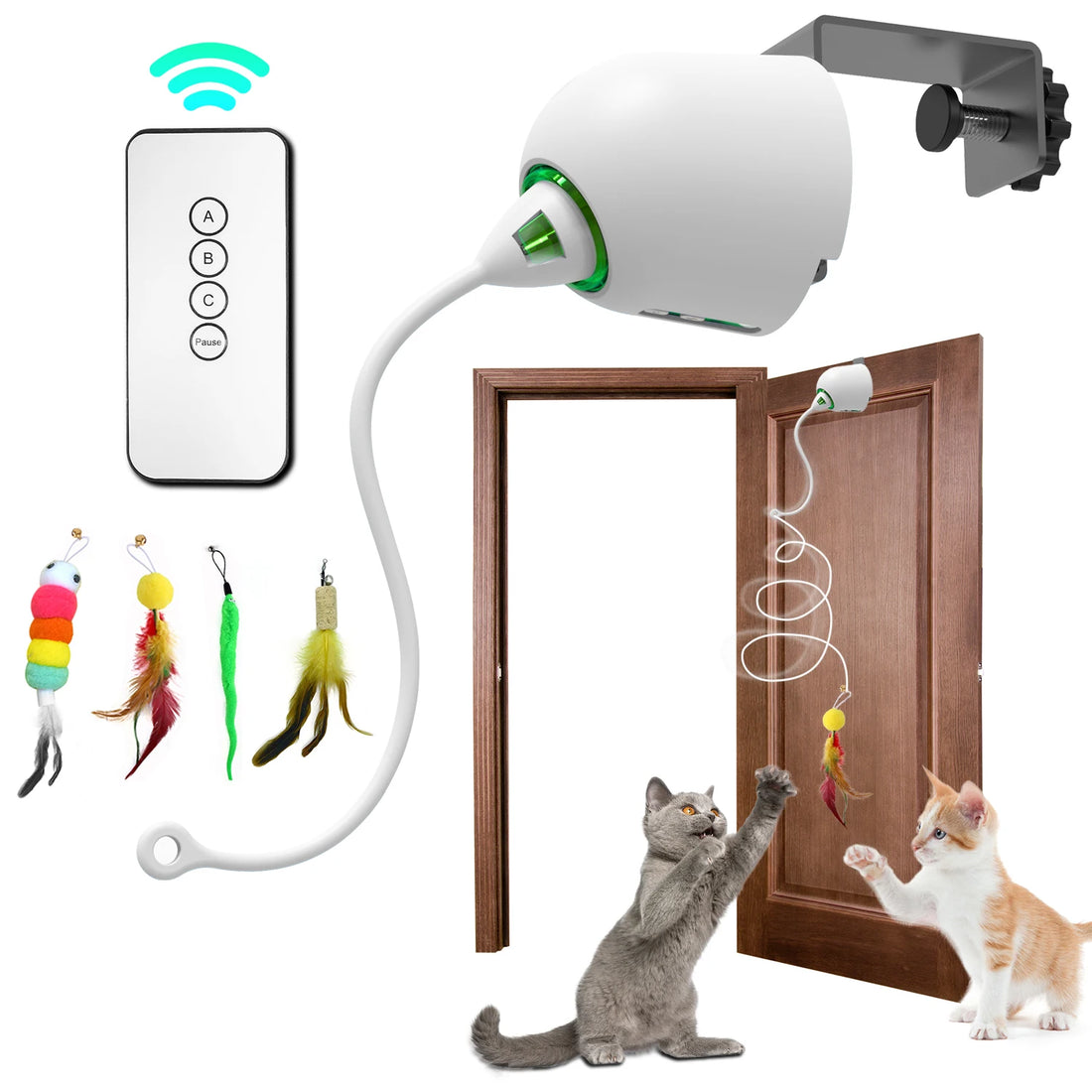 INKZOO 7-Hole Interactive Cat Toy – Automatic Mice Whack-A-Mole for Cats & Kittens