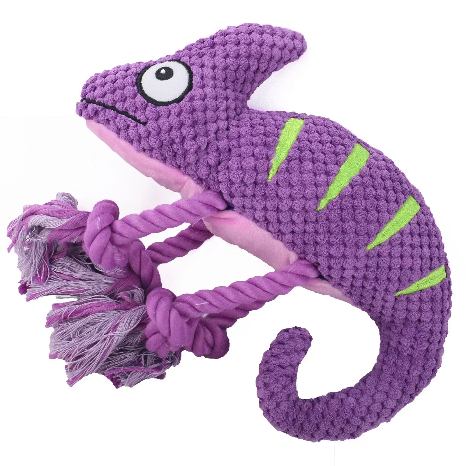 Chameleon Plush Dog Toy – Squeaky, Bite-Resistant Chew 🦎🐾
